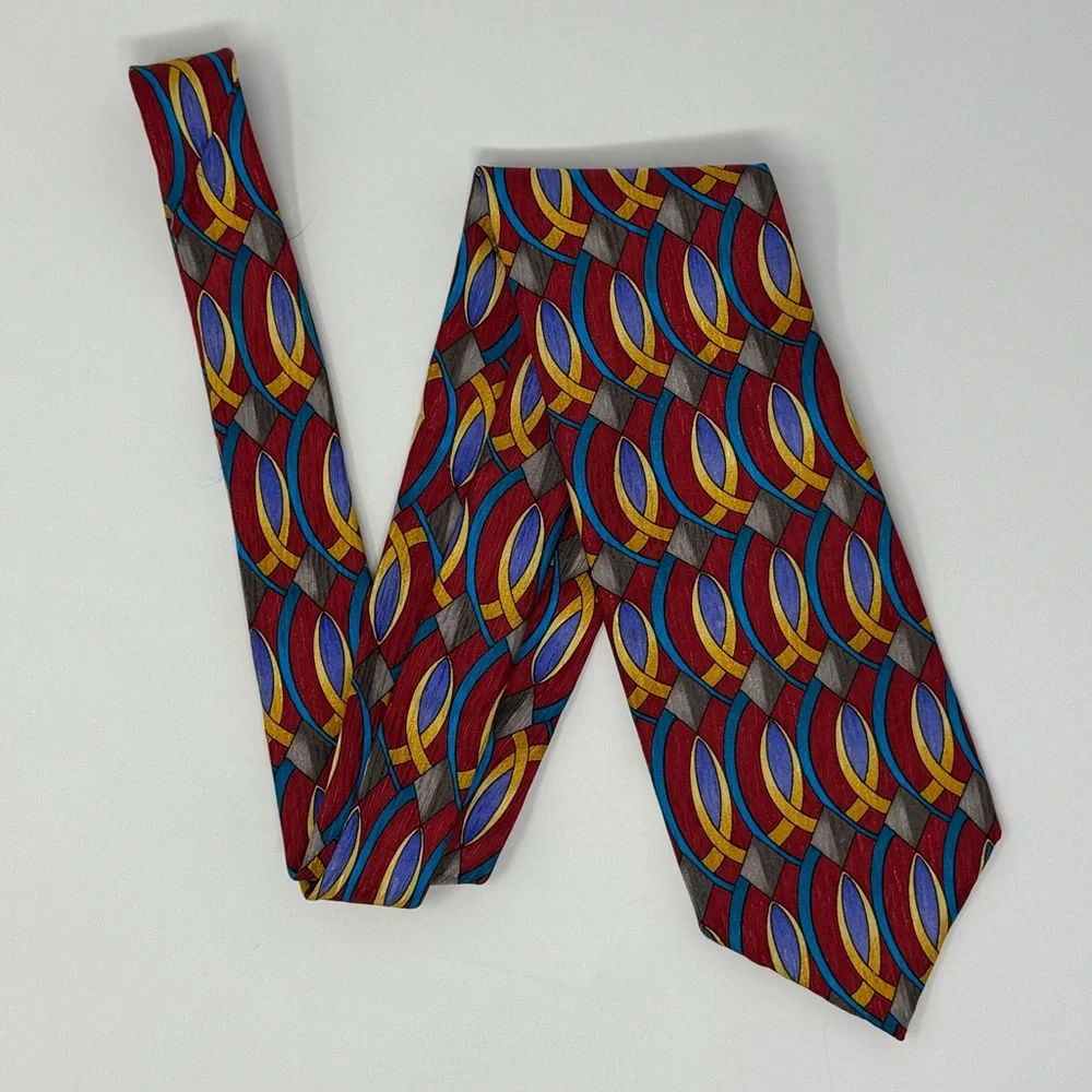 Cocktail Collection Silk Neck Tie, Multicolor grandpa classic colorful‎ office